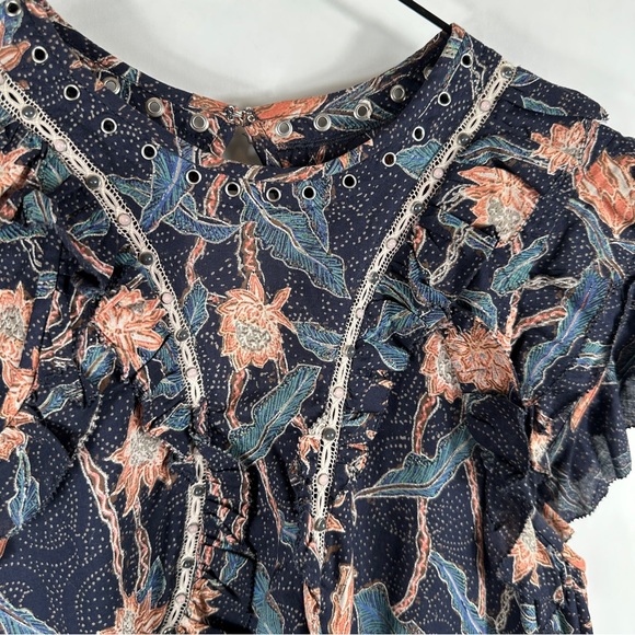 Isabel Marant Floral Ruffle Sleeve Top | Size 38 | US Size 6 - Picture 4 of 12